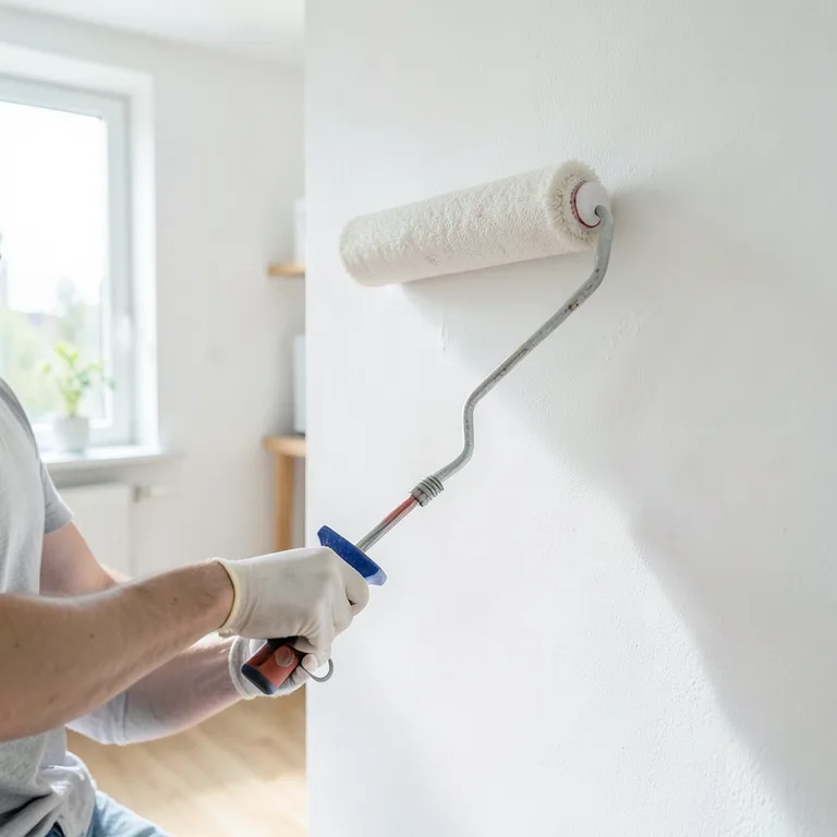 Bílá barva na zeď a malování - ilustrační foto