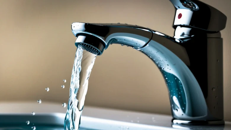 Bathroom faucet with water flow