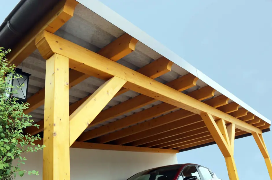 Wooden carport structure