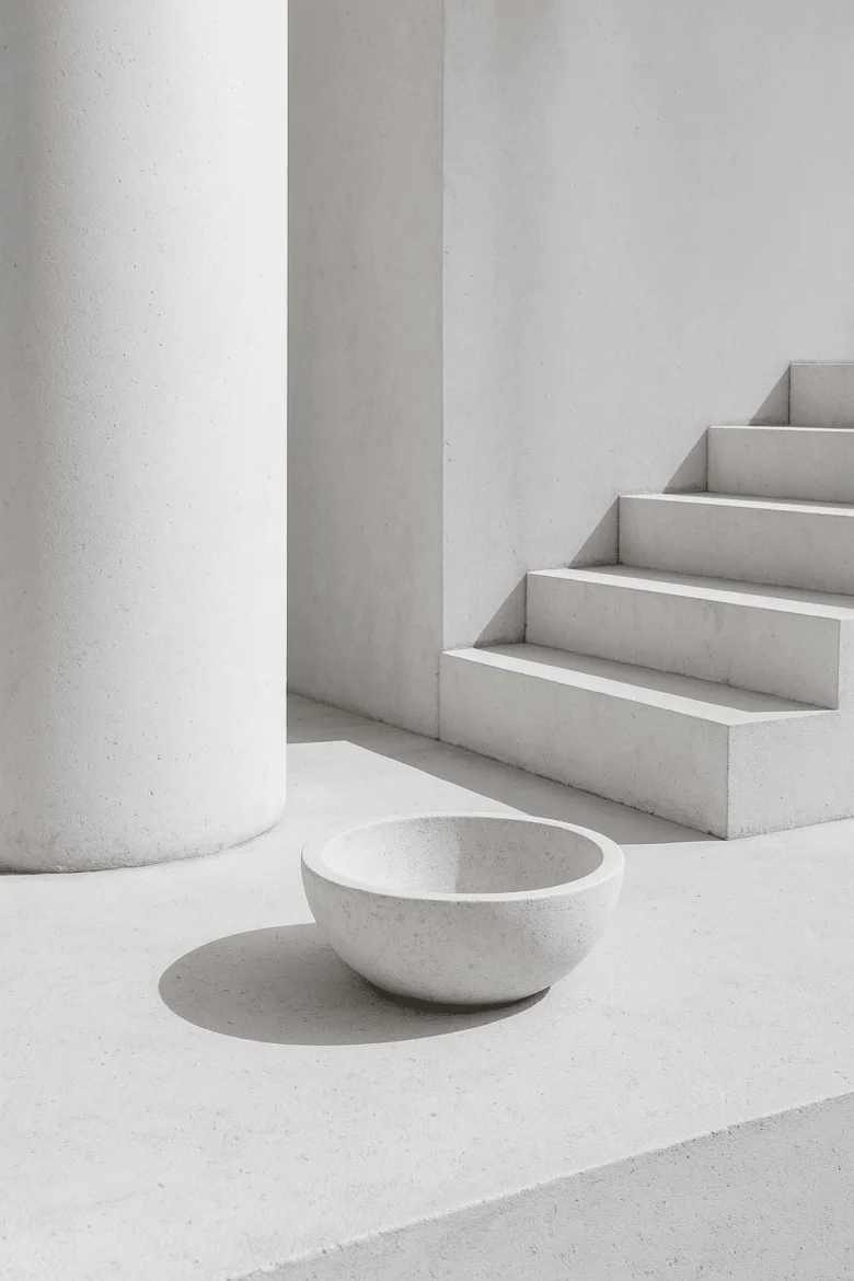 White cement interior design