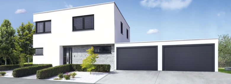 Modern house with garage doors