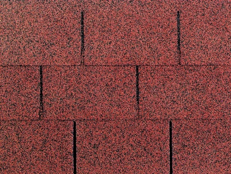 Red asphalt shingles