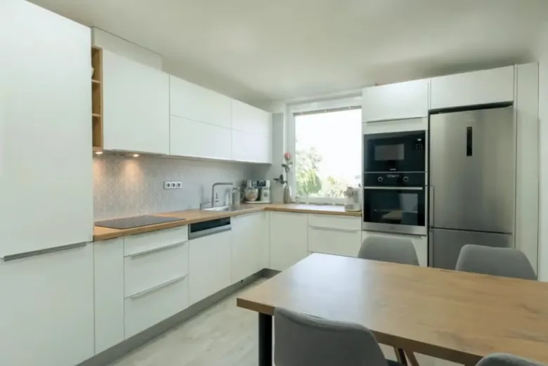 Modern corner kitchen interior