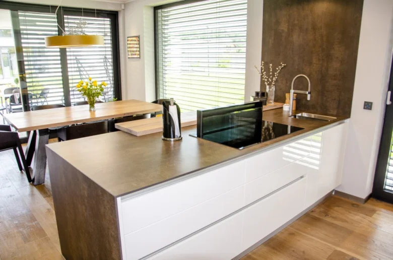 Modern kitchen with induction cooktop