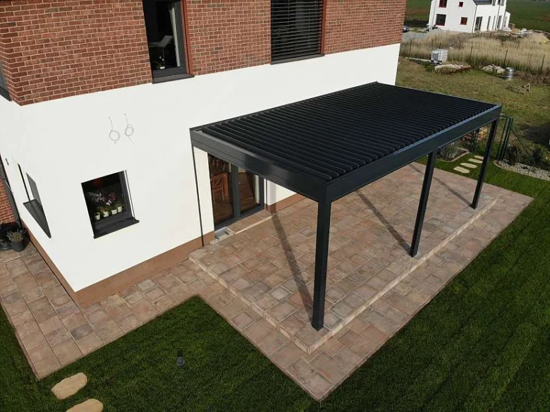 Bioclimatic pergola on patio