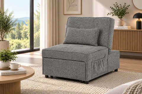Grey reclining sleeper chair