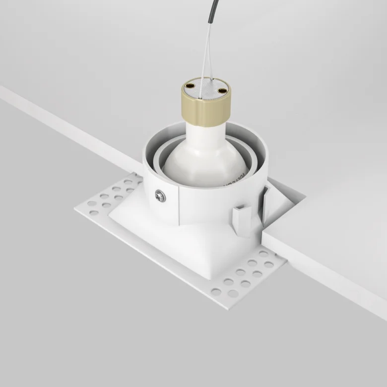 Bodové světlo v elektroinstalaci s instalací do stropní konstrukce.