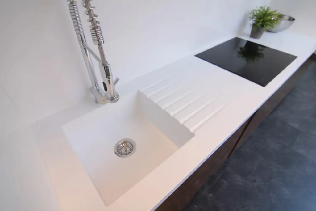 Kitchen countertop sink area