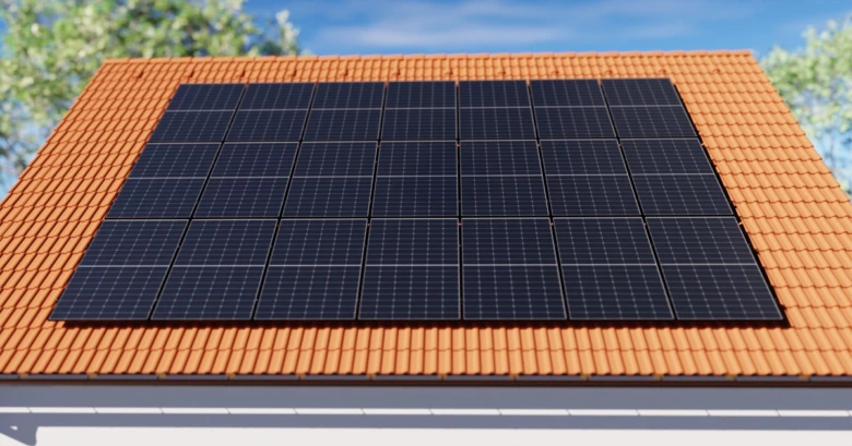 Solar panels on roof
