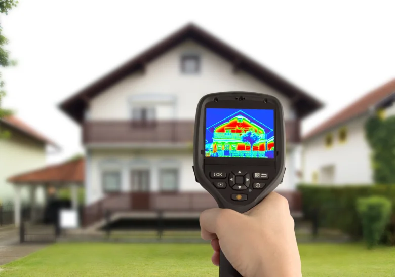 Infračervená kamera pro kontrolu tepelných mostů při zateplování.