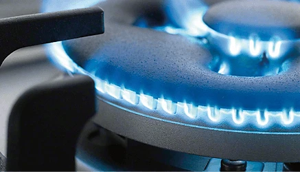 Gas stove burner flames