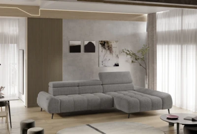 Grey sectional sofa in modern living room